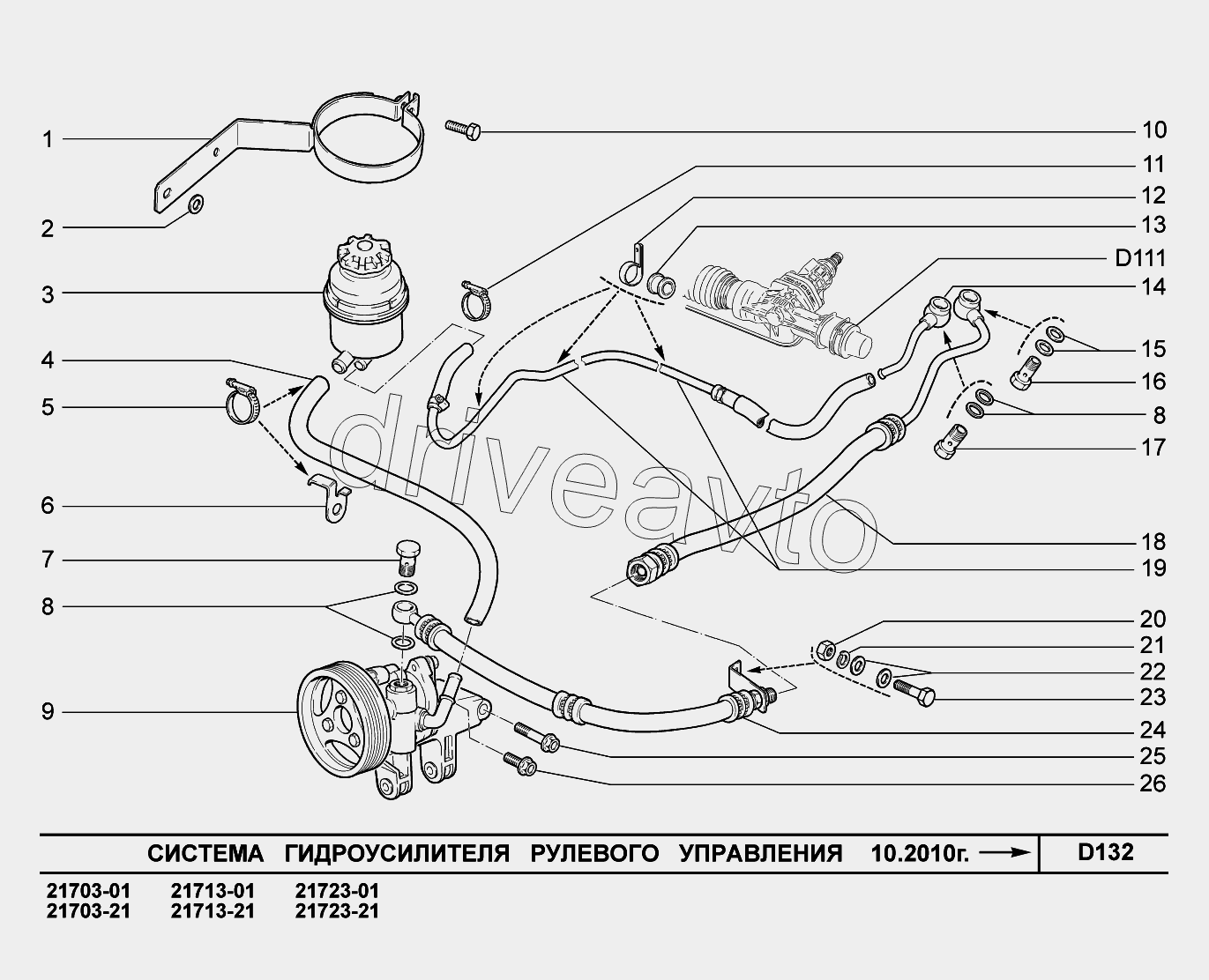 D132. Система гидроусилителя рулевого управления с 10.2010