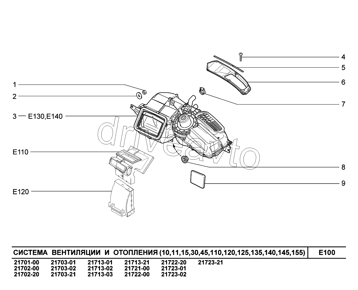 E100. Система вентиляции и отопления