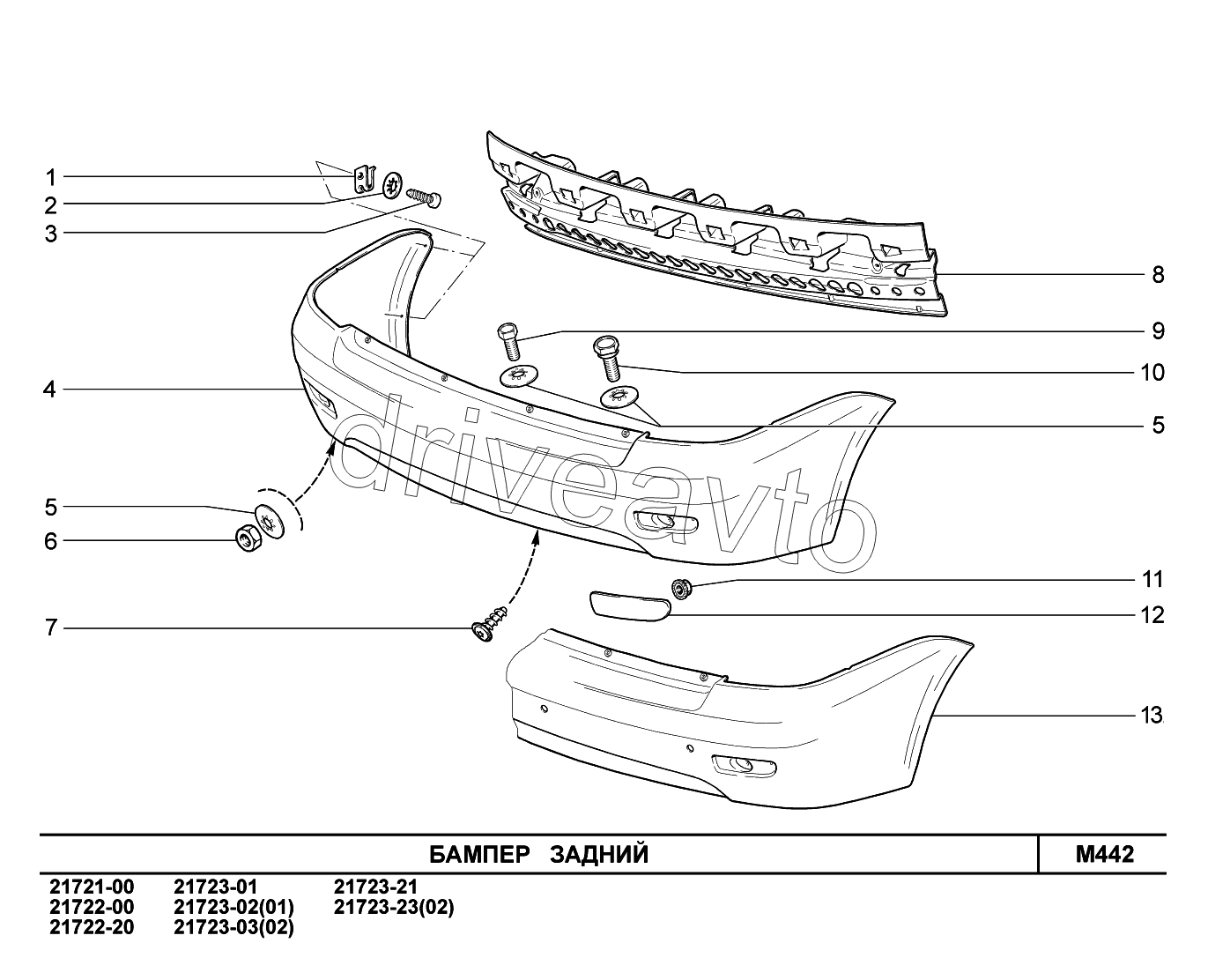 M442. Бампер задний