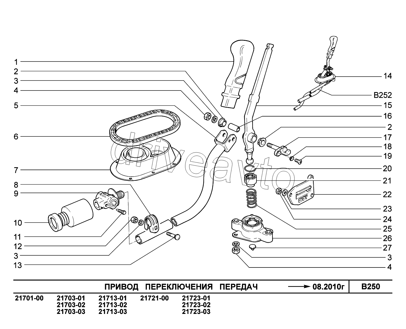 B250. Привод переключения передач до 08.2010