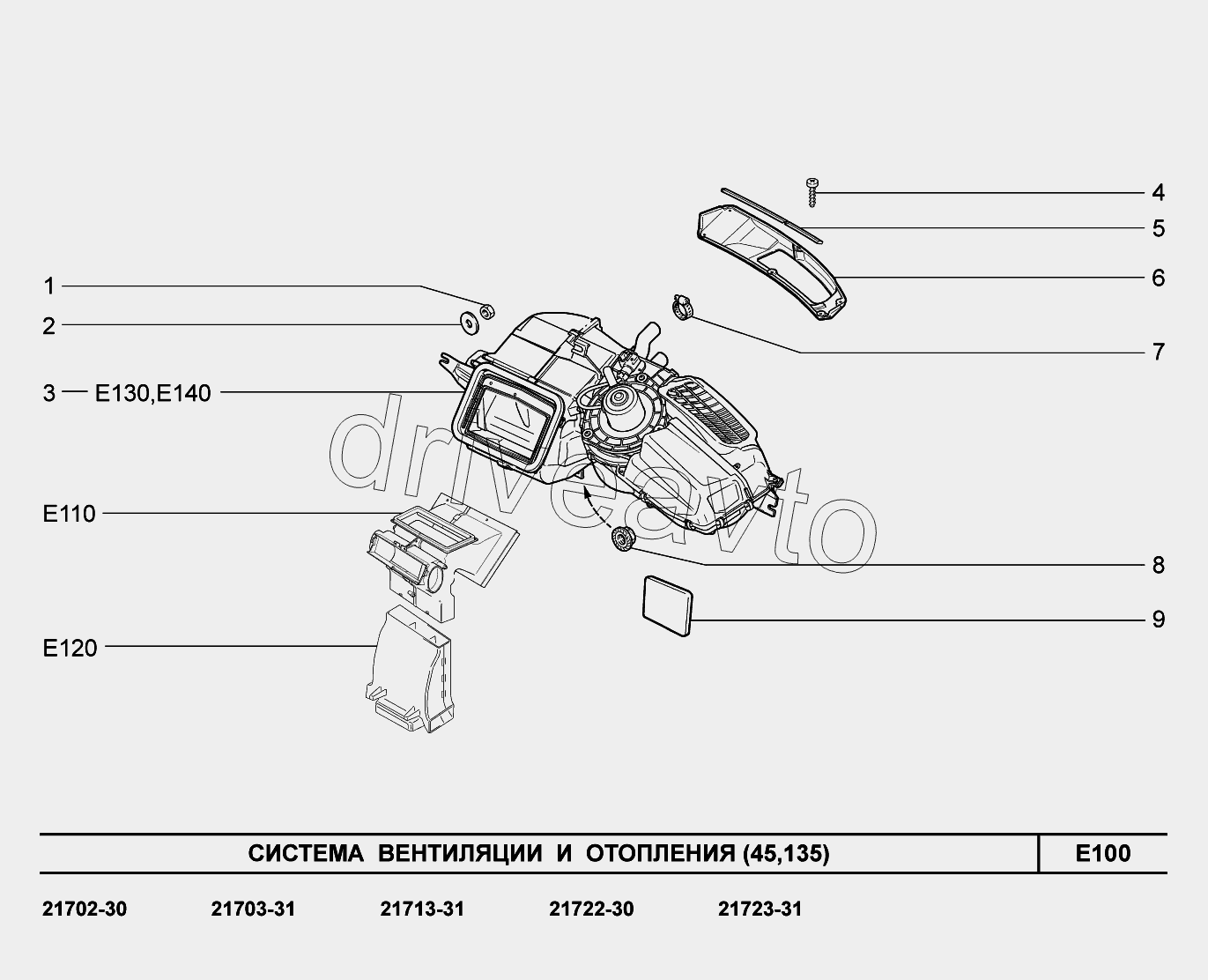 E100. Система вентиляции и отопления