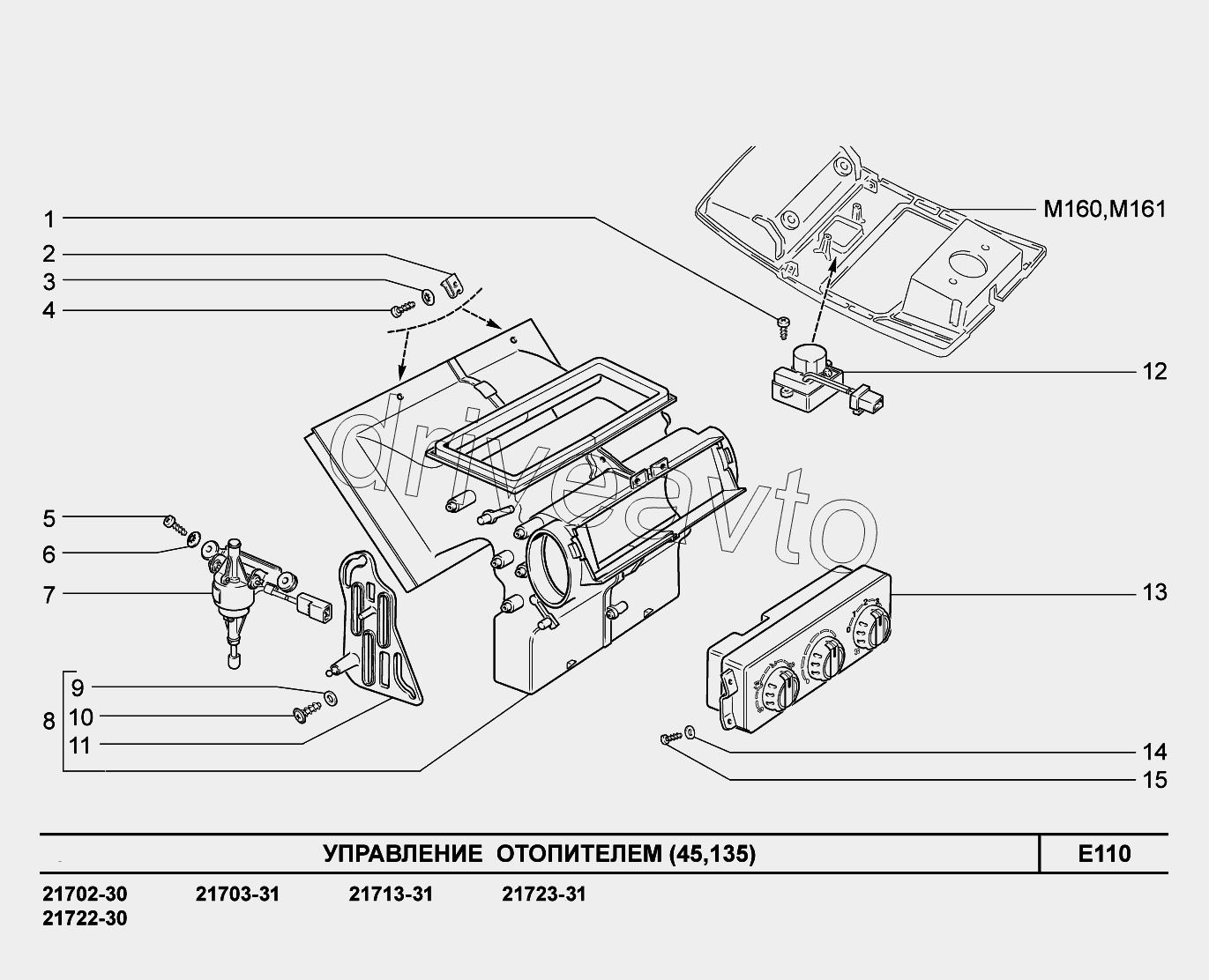 E110. Управление отопителем