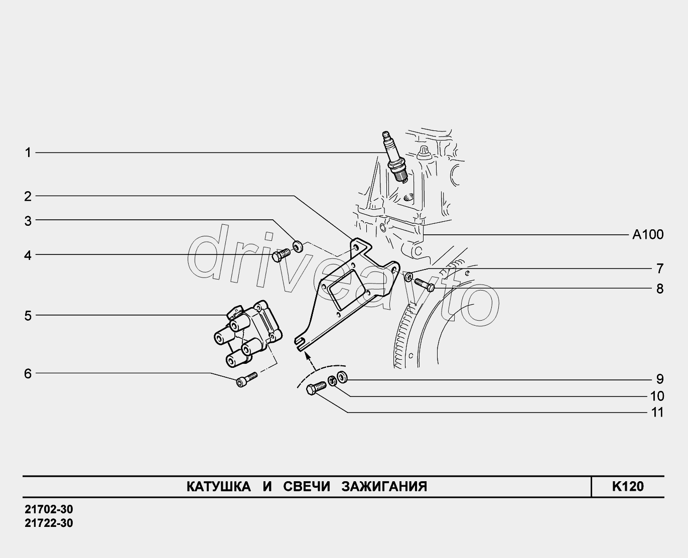 K120. Катушка и свечи зажигания