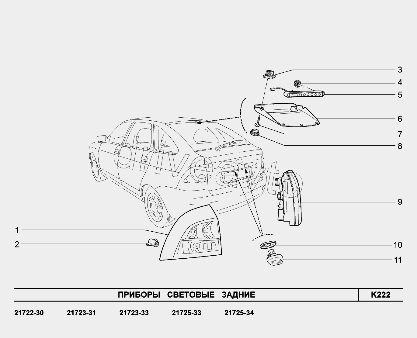 K222. Приборы световые задние