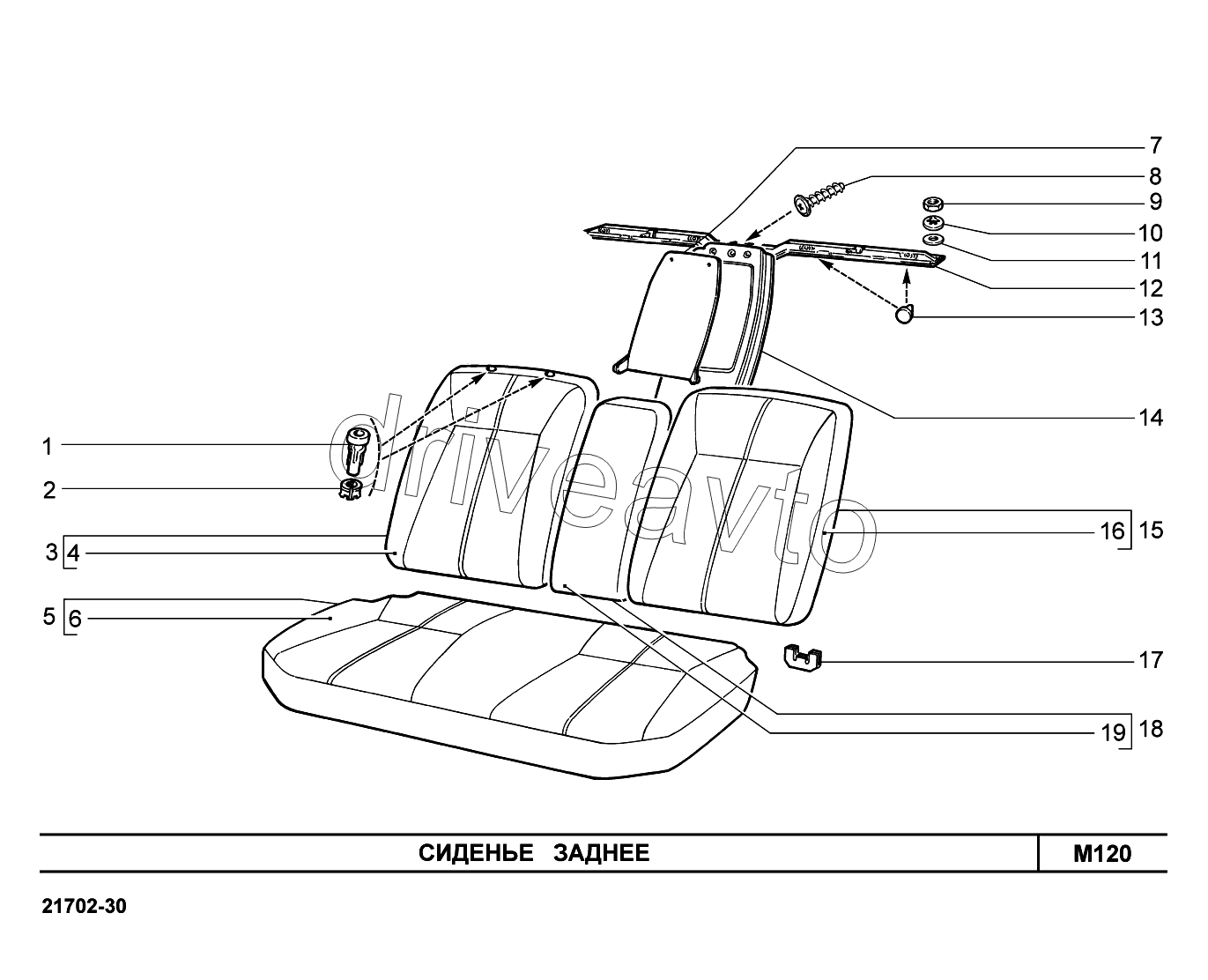 M120. Сиденье заднее