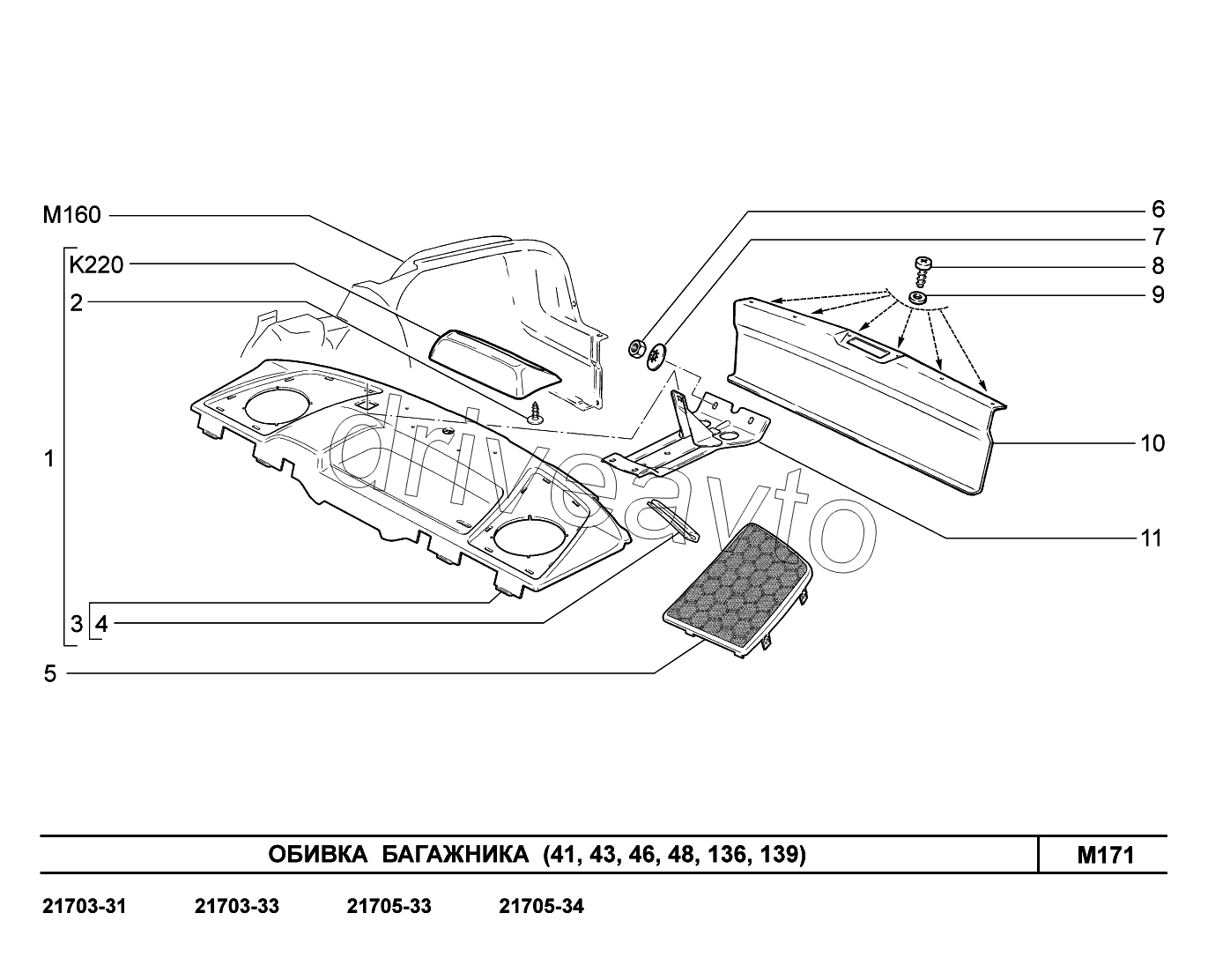 M171. Обивка багажника