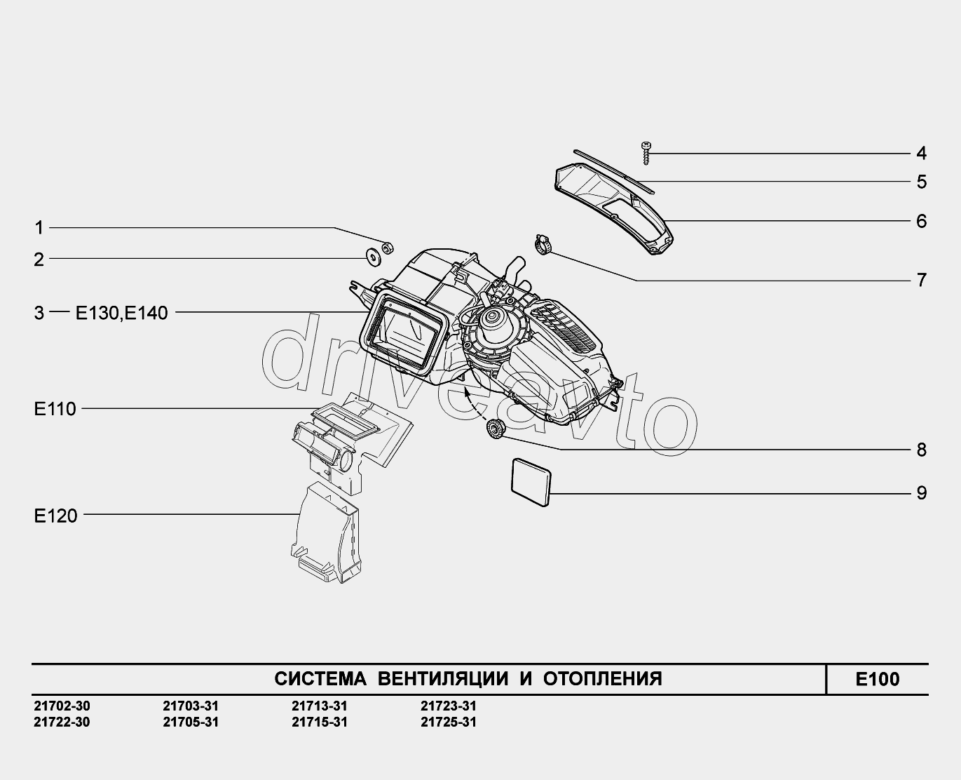 E100. Система вентиляции и отопления
