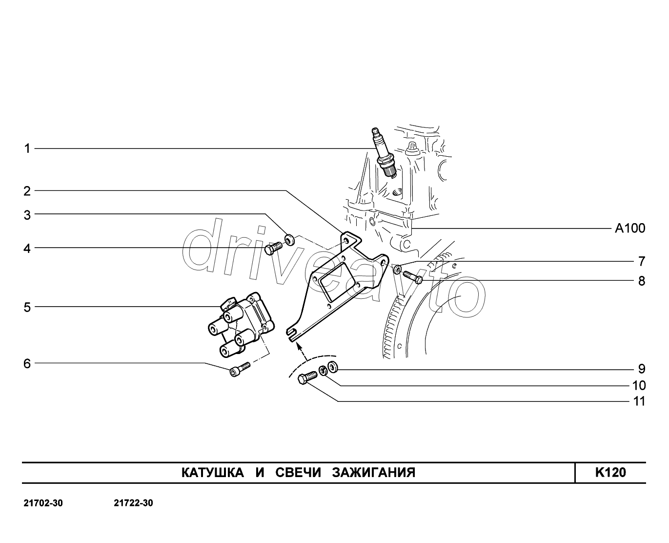 K120. Катушка и свечи зажигания