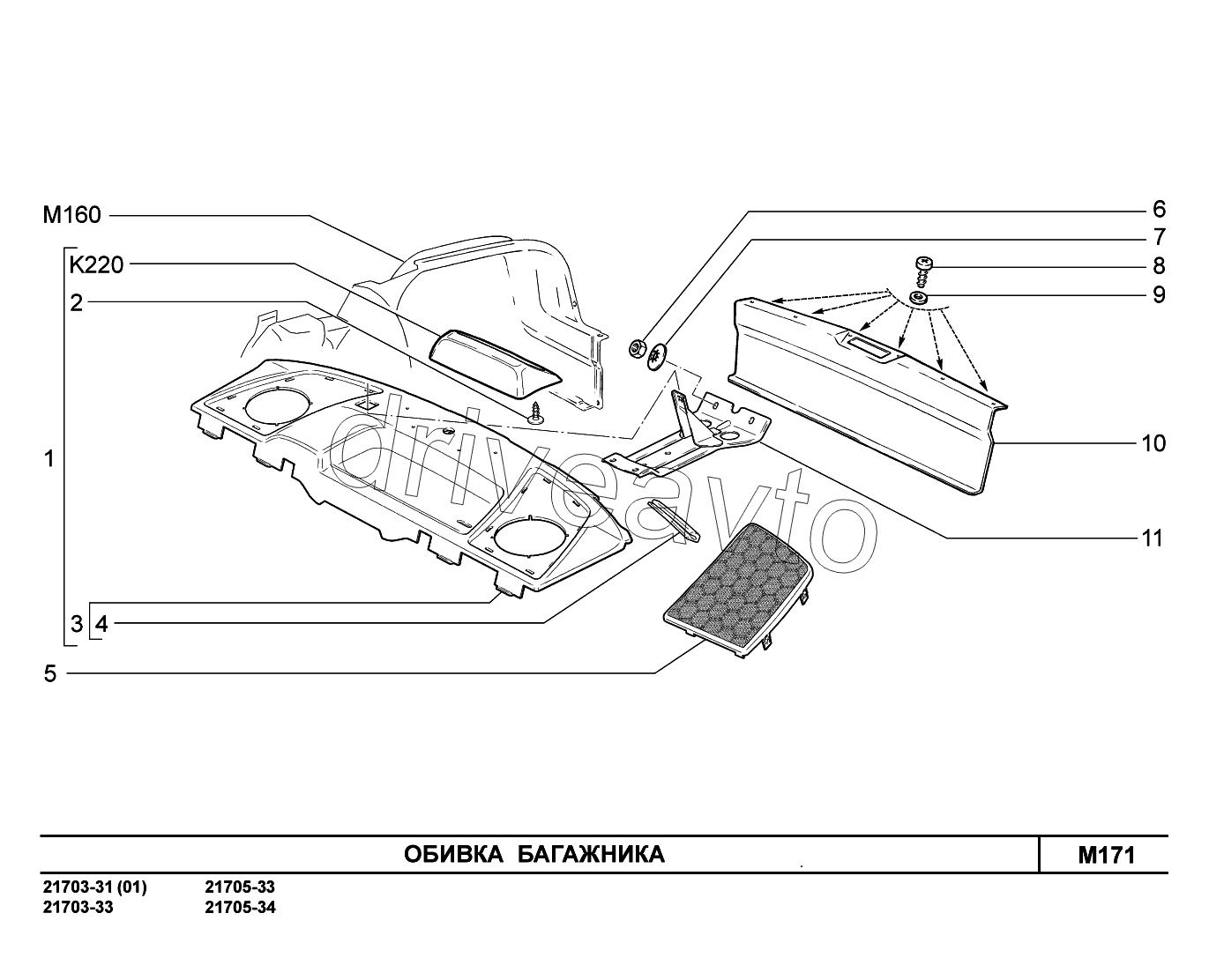 M171. Обивка багажника