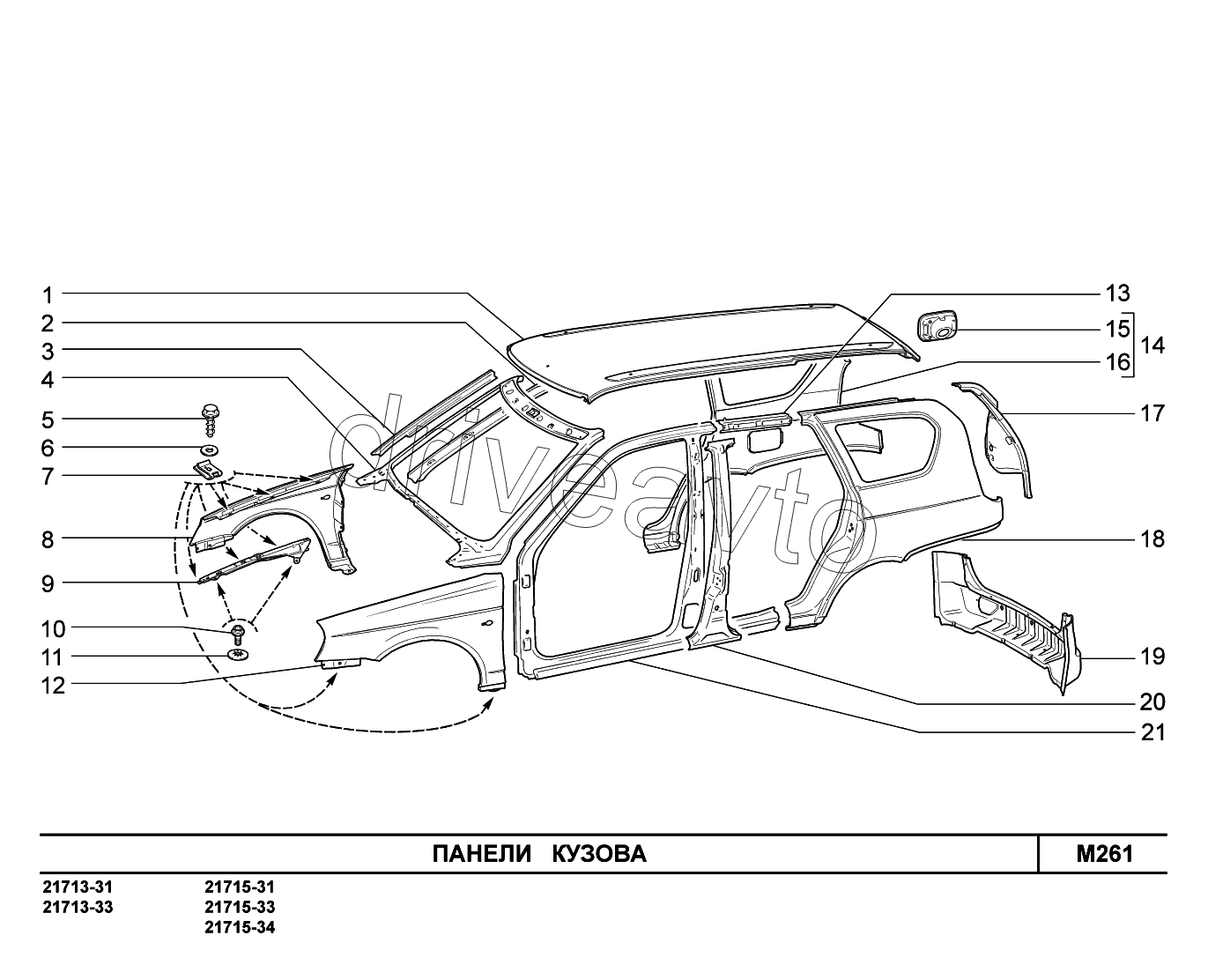 M261. Панели кузова