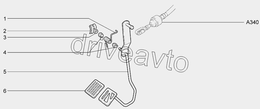 Педаль привода акселератора