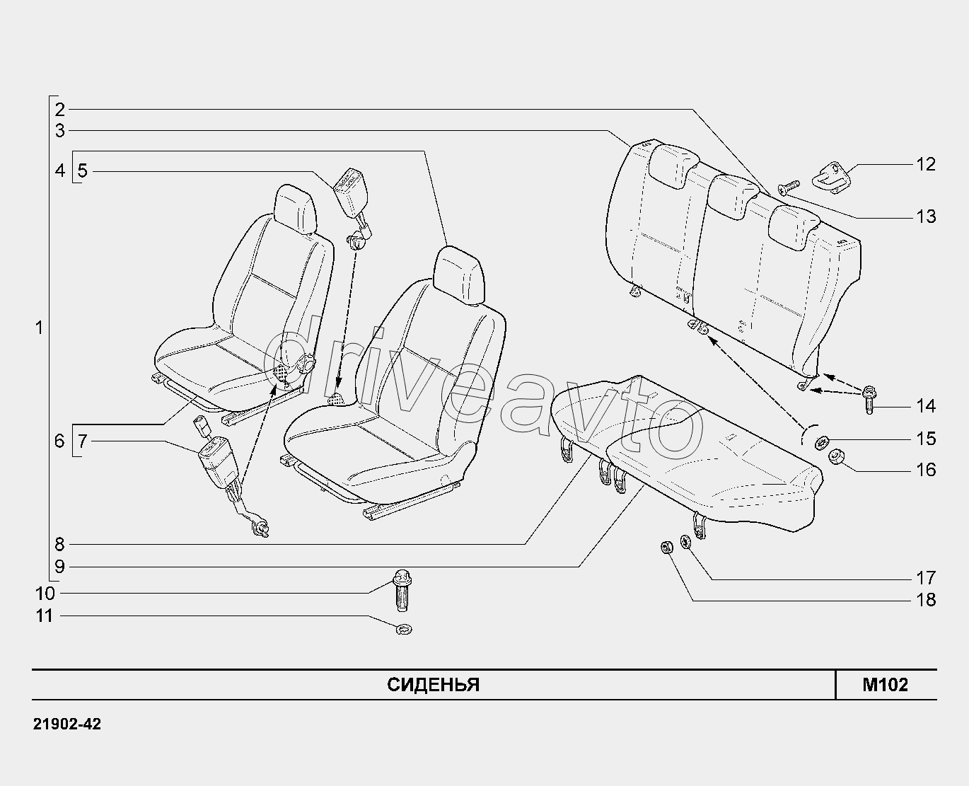 M102. Сиденья