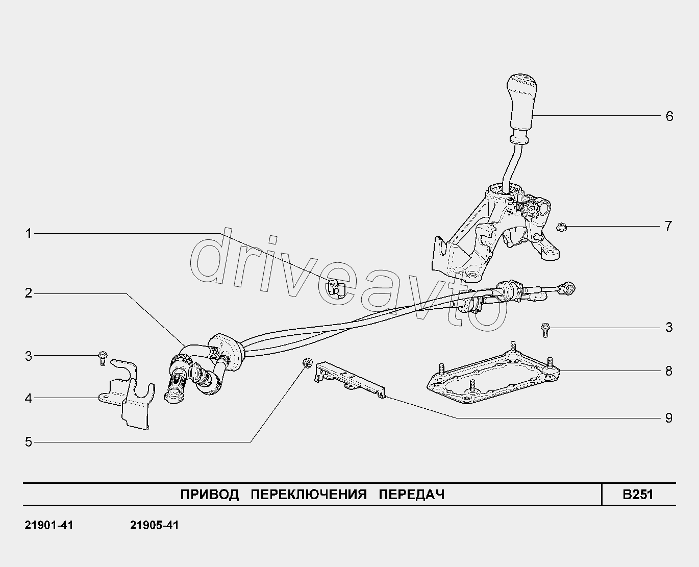 B251. Привод переключения  передач