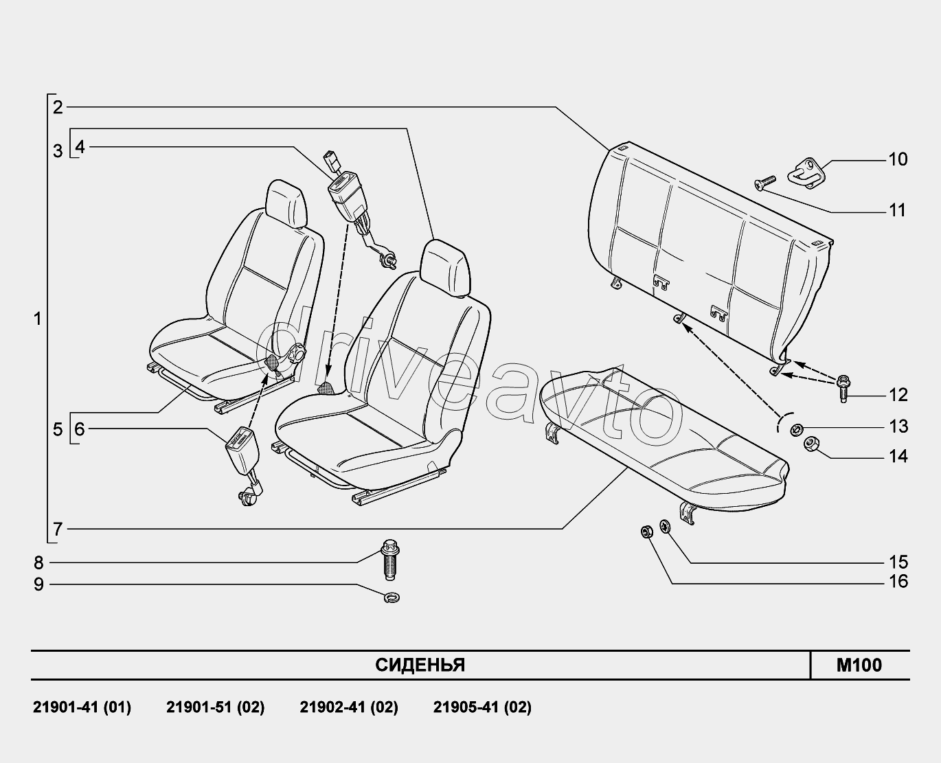 M100. Сиденья
