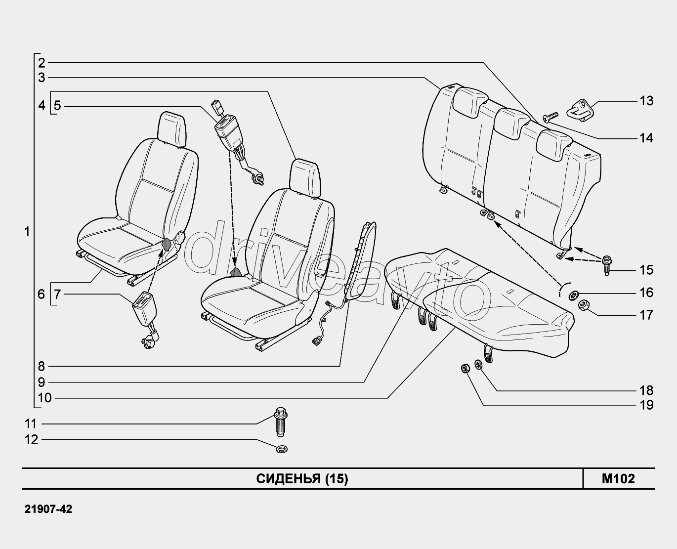M102. Сиденья
