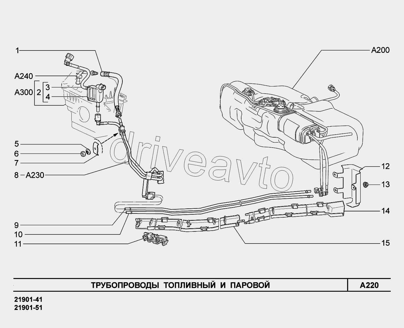 A220. Трубопроводы топливный и паровой