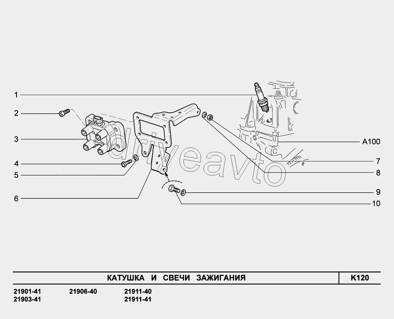 K120. Катушка и свечи зажигания