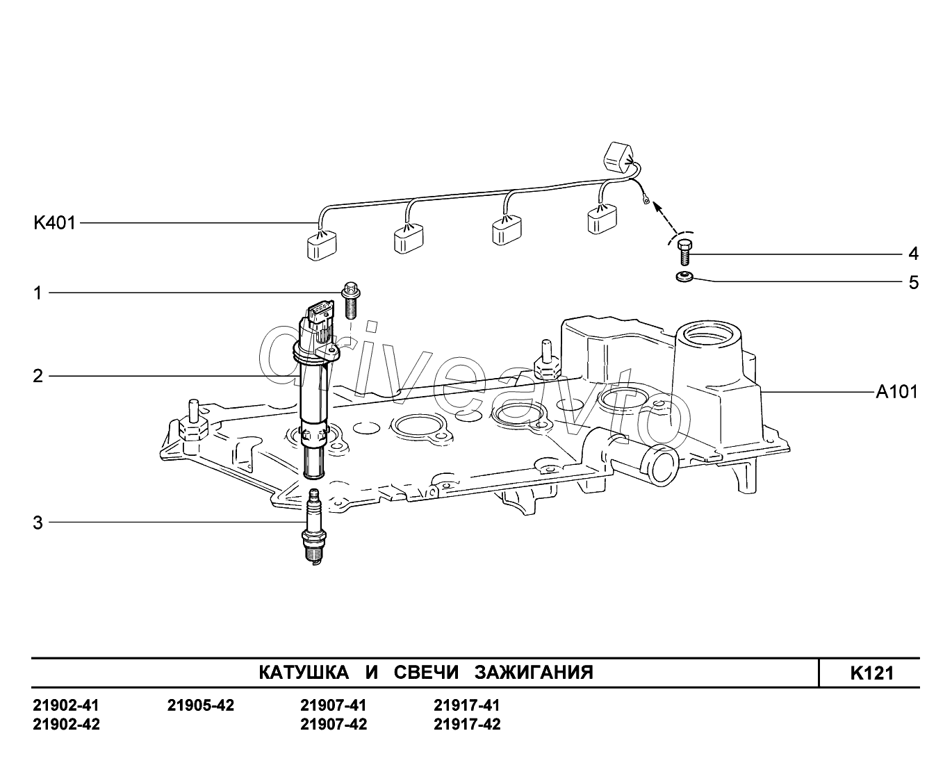 K121. Катушка и свечи зажигания