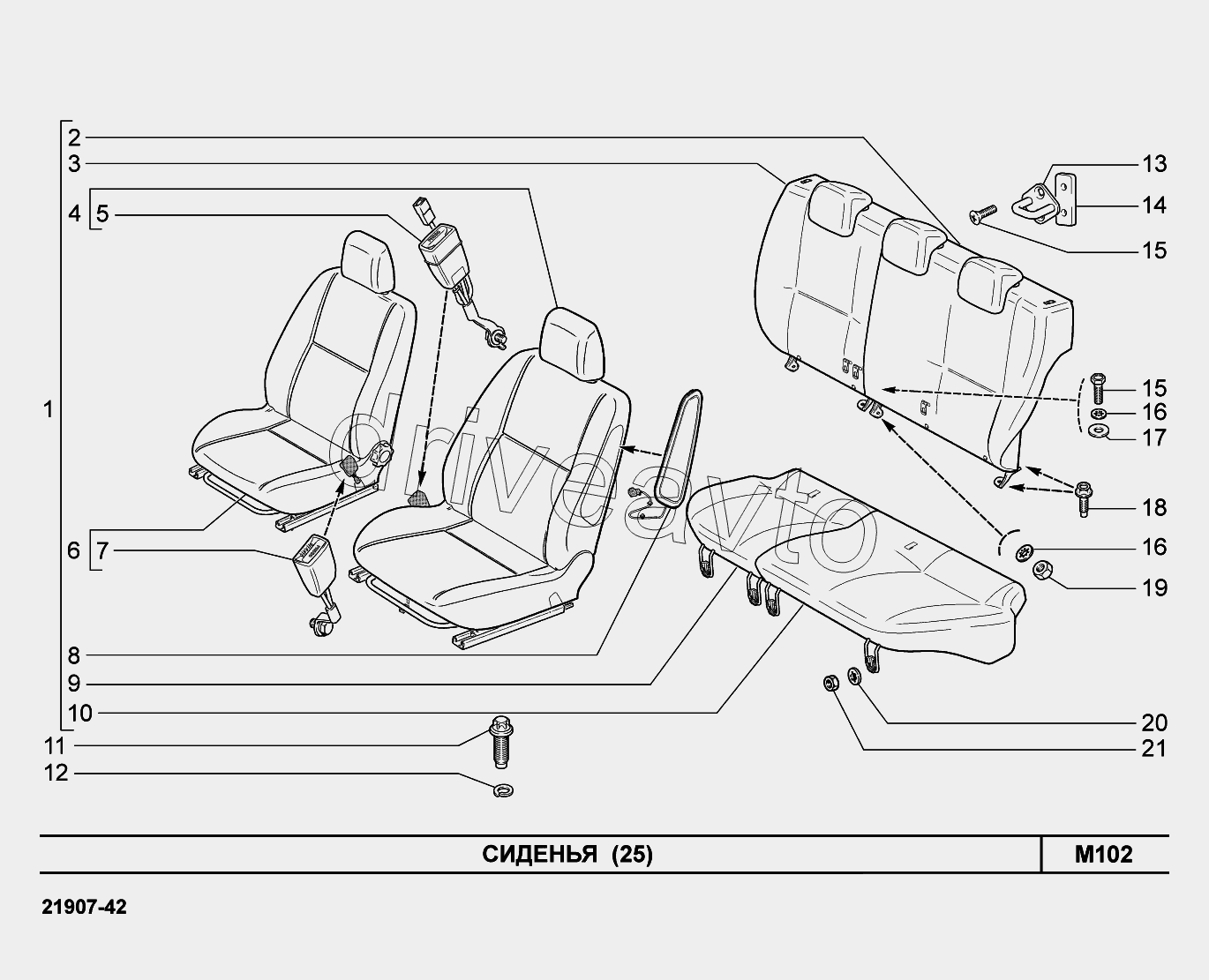 M102. Сиденья