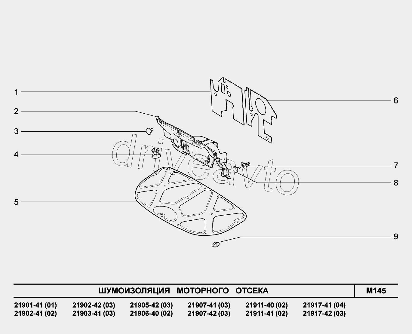 M145. Шумоизоляция моторного отсека