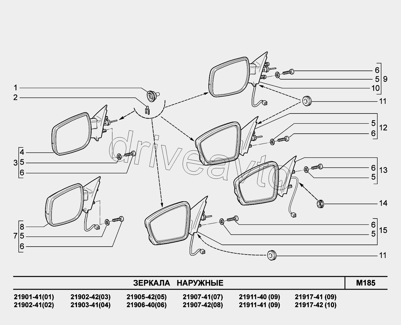 M185. Зеркала наружные