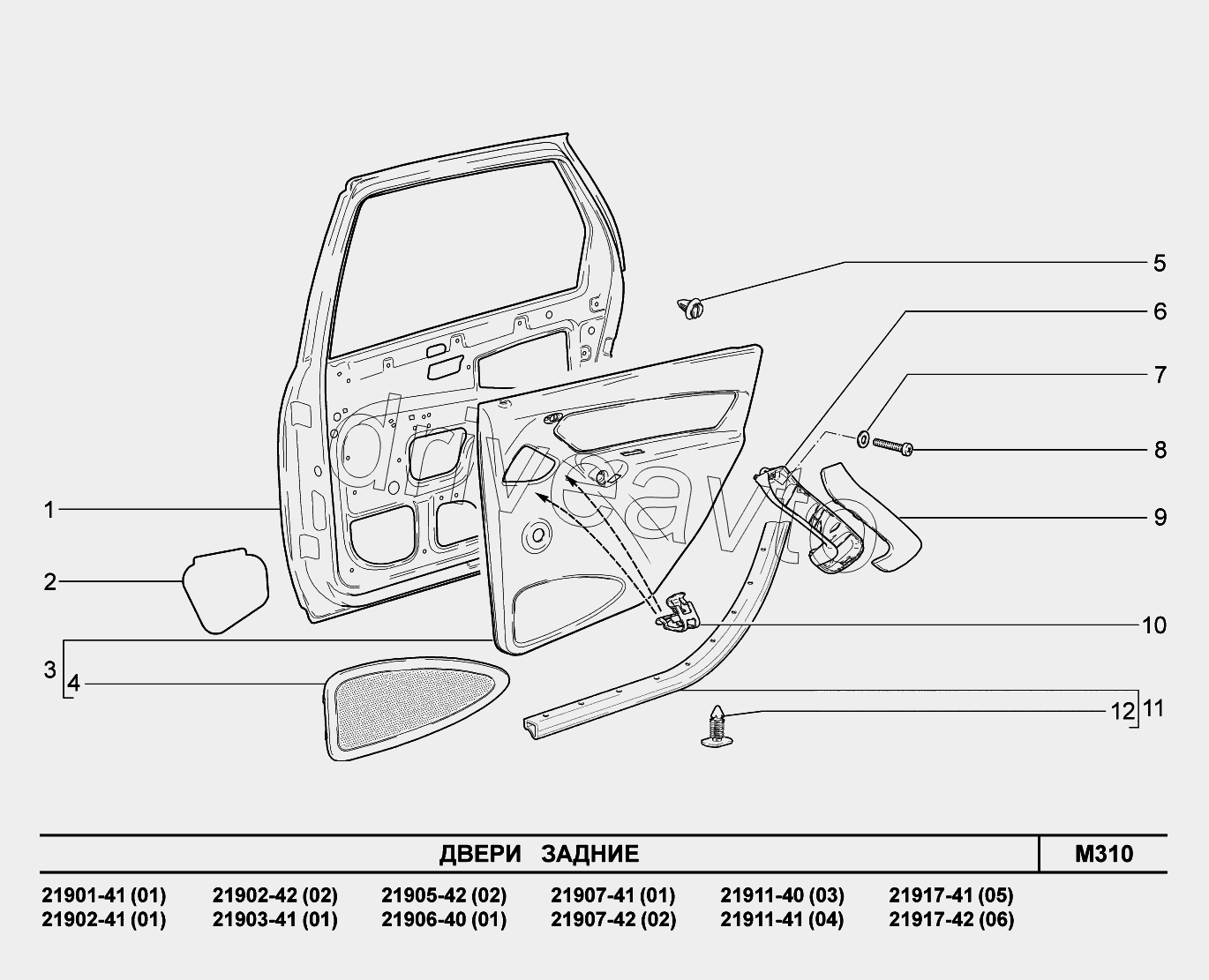 M310. Двери задние