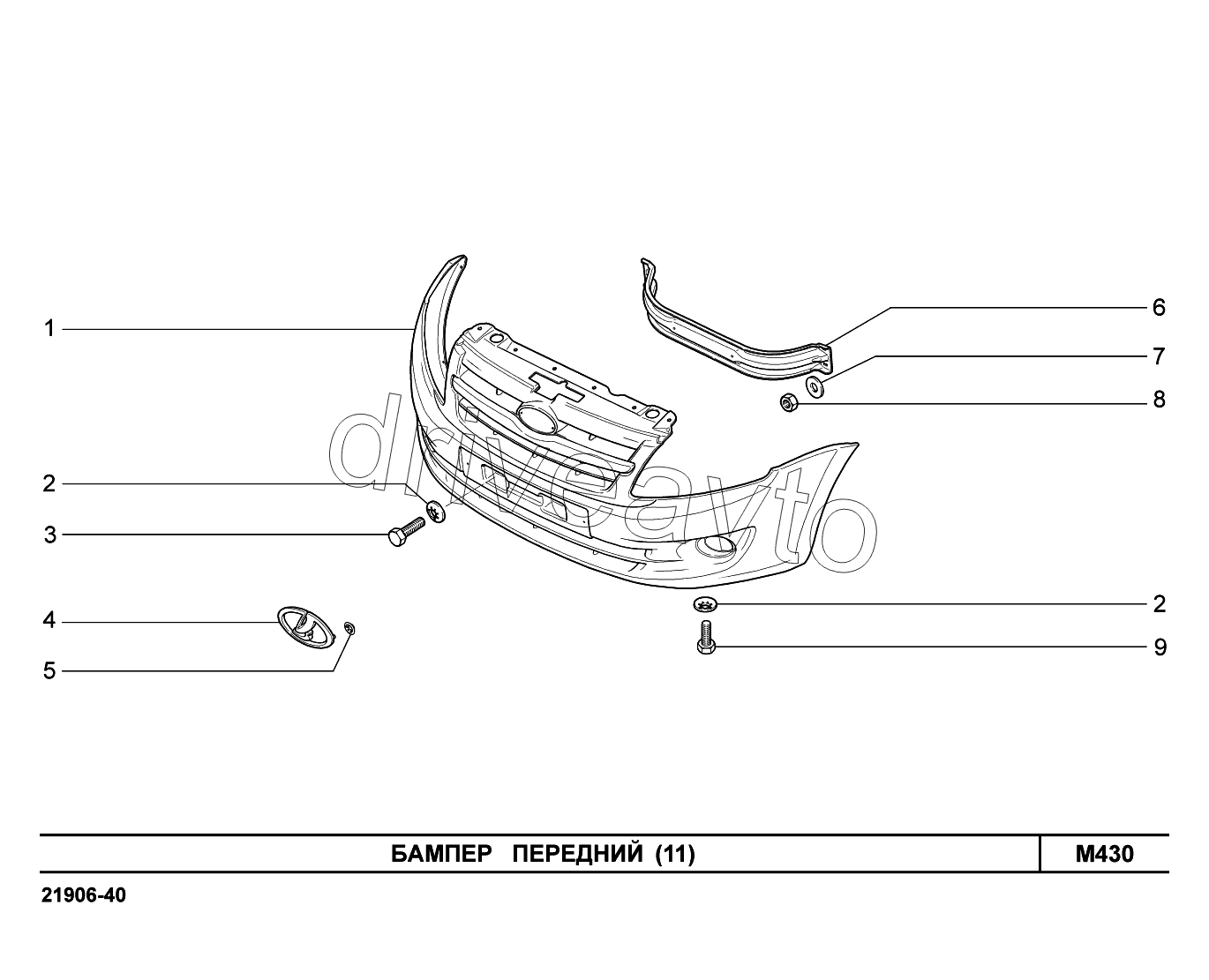 M430. Бампер  передний