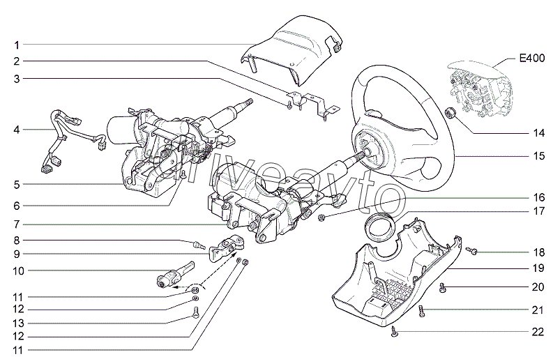 Колонка рулевая D100