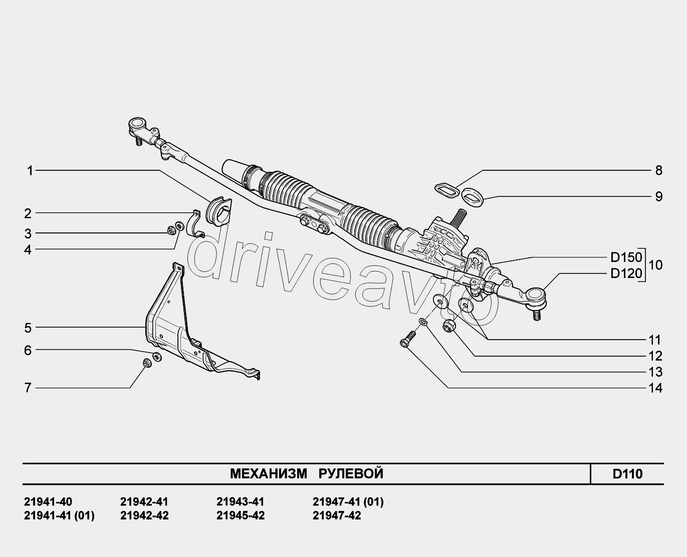 D110. Механизм рулевой