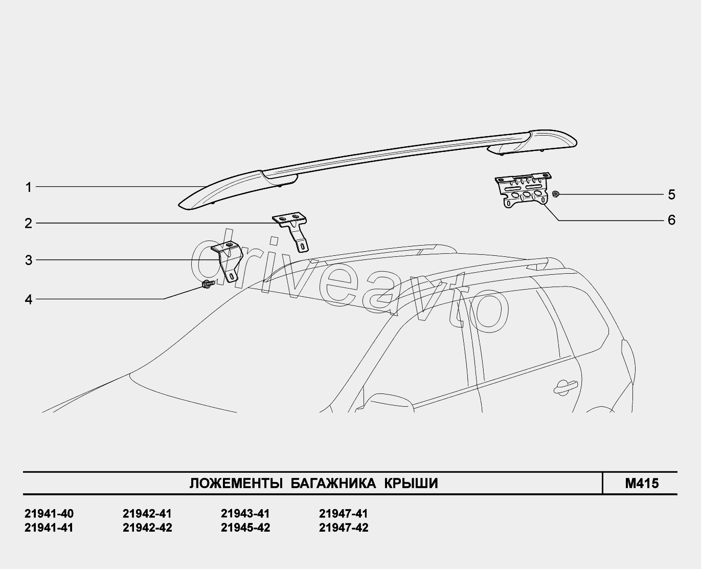 M415. Ложементы багажника крыши
