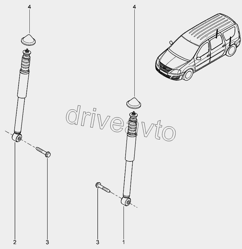 Амортизатор передний ларгус схема