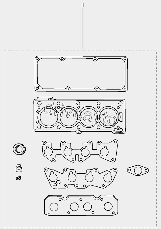 Двигатель в сборе (8 КЛ) (прокладки и др.)
