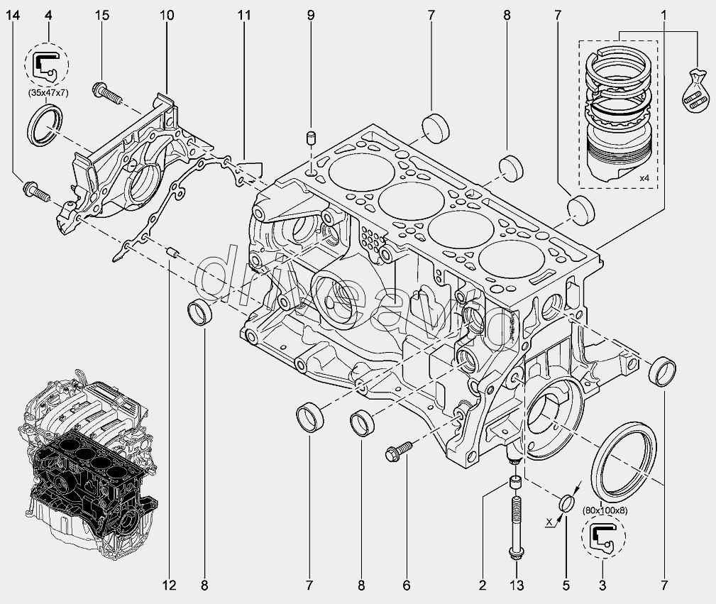 Блок цилиндров (16 КЛ)