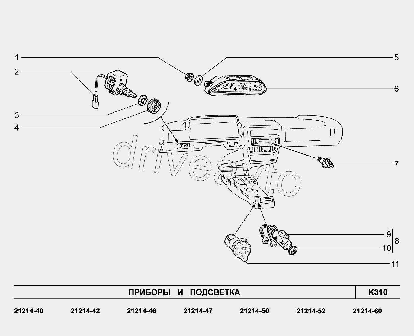 K310. Приборы и подсветка