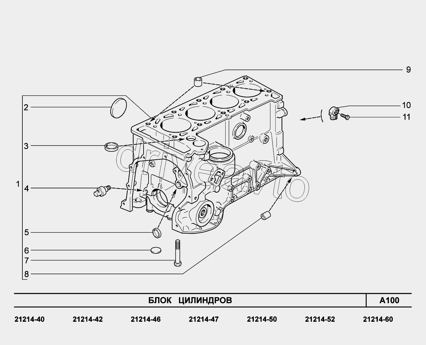 A100. Блок цилиндров