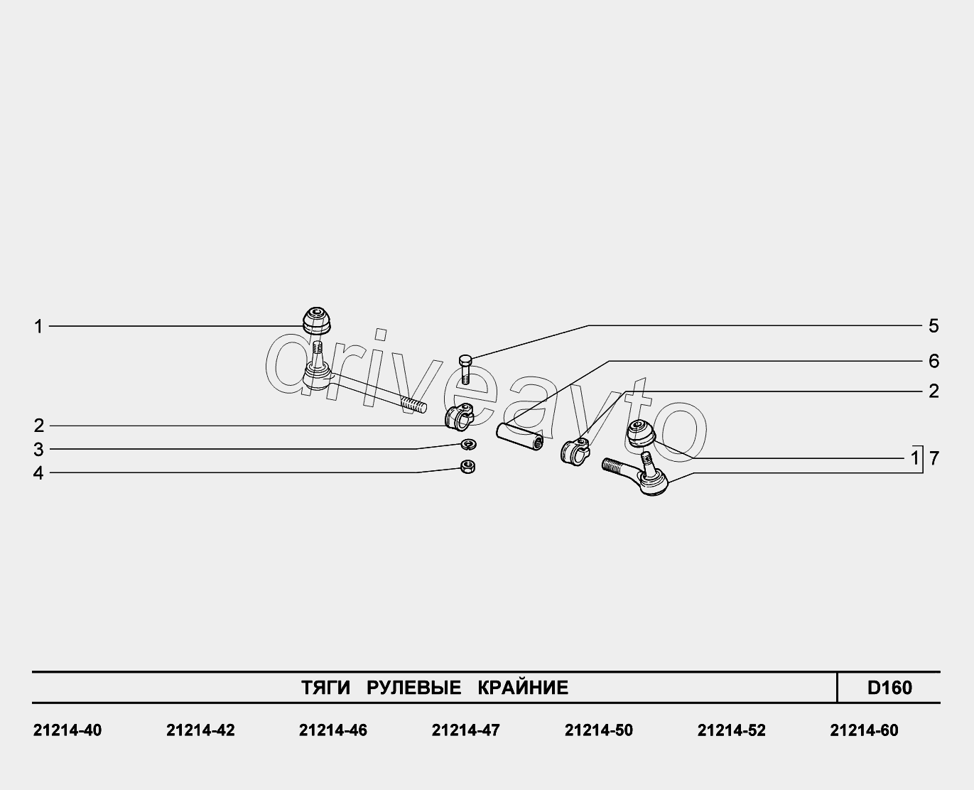 D160. Тяги рулевые крайние