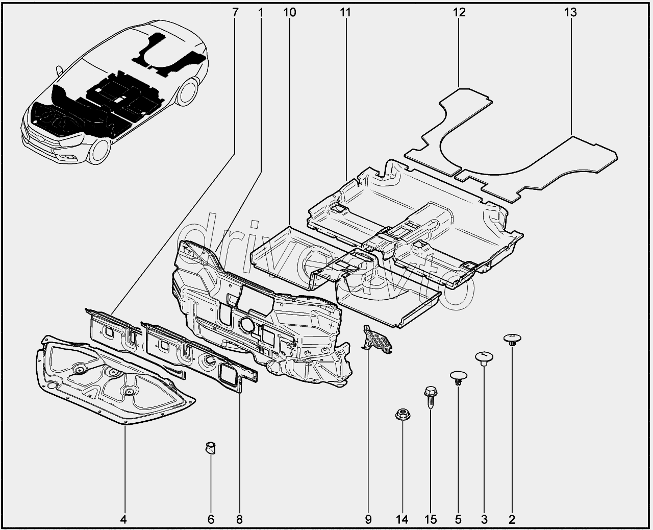 680110. Шумоизоляция подкапотная