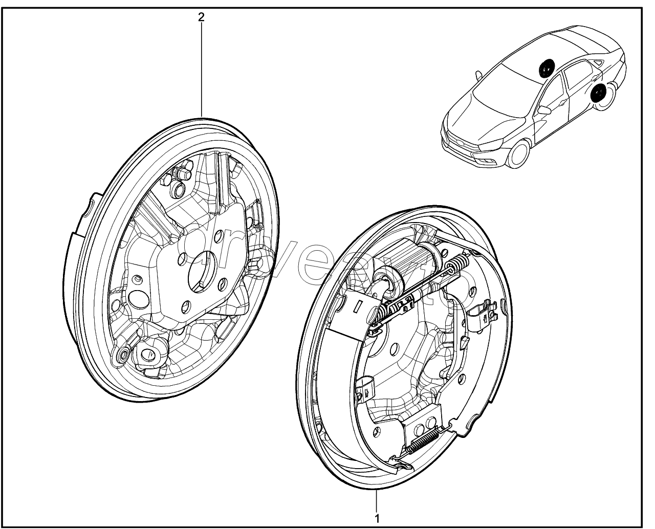 343010. Колодка задняя