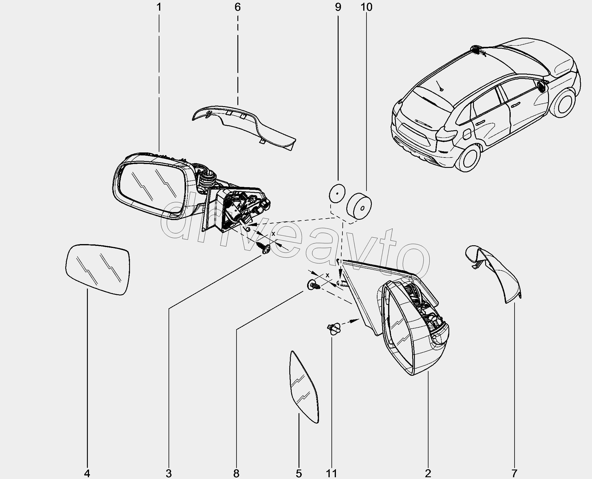 562010. Зеркала заднего вида наружные