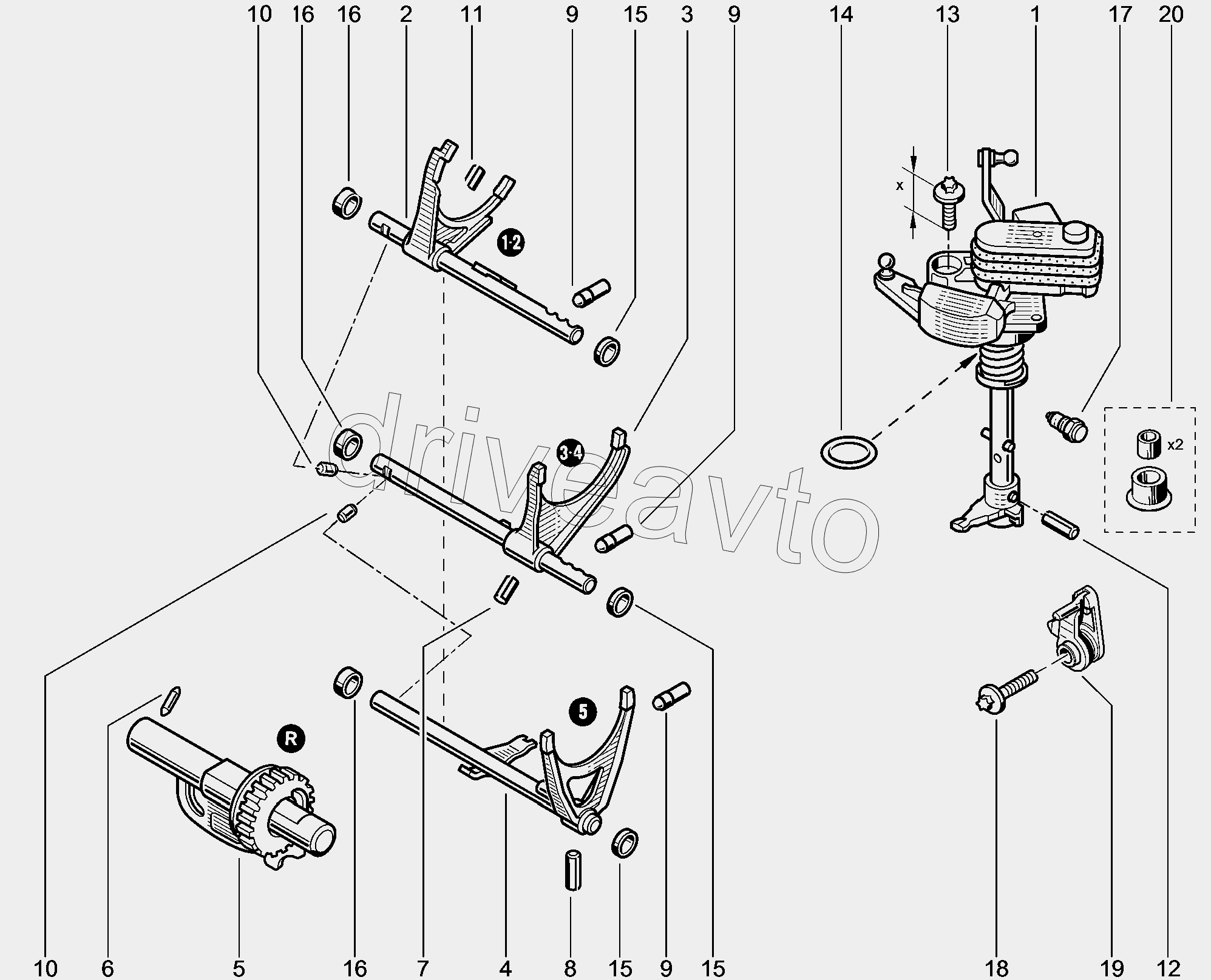 217015-1564088 Механизм выбора передач